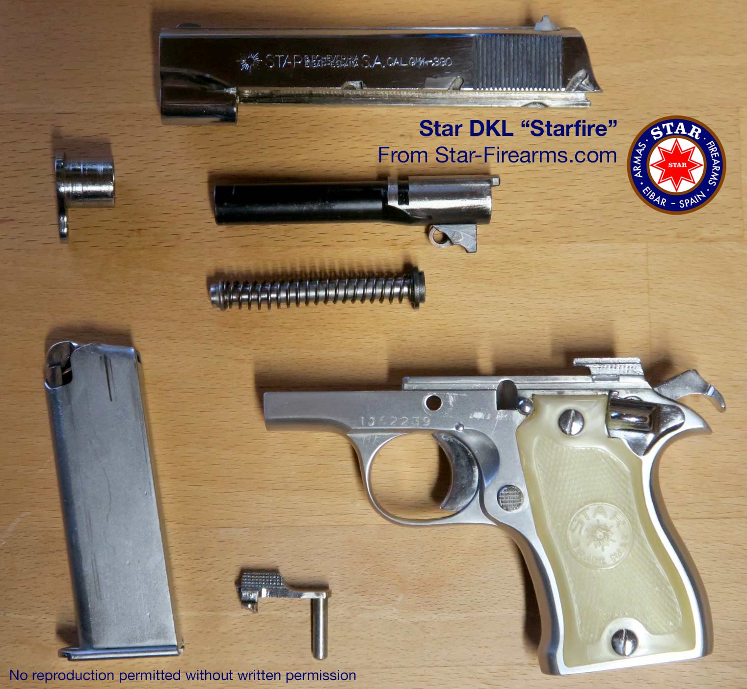 A stripped model DKL Starfire pistol.