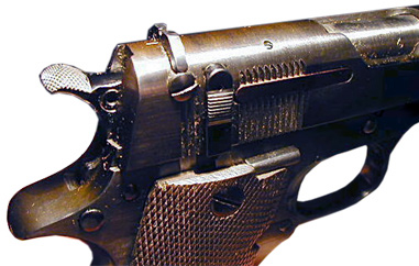 The fire selector of a model PD full-auto pistol